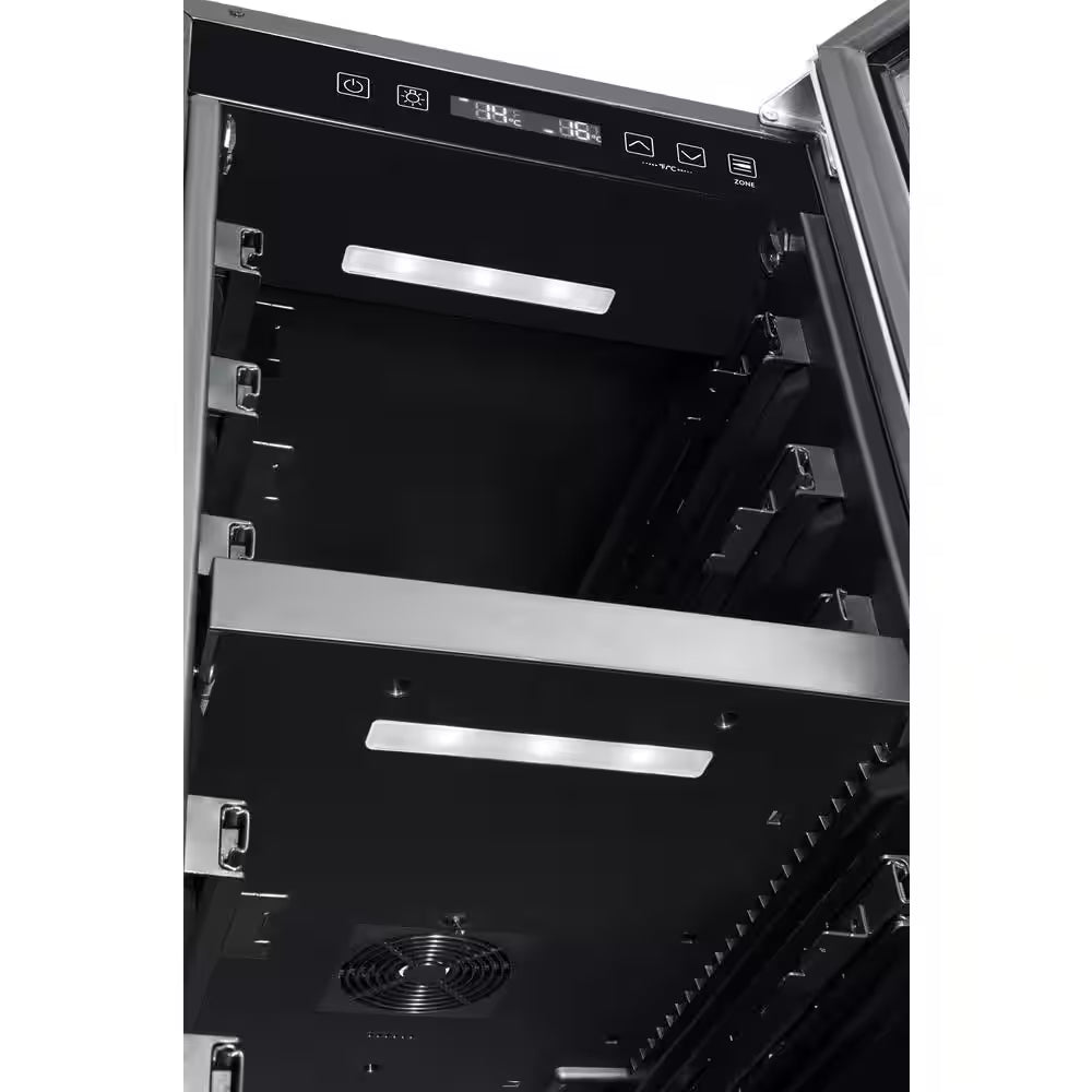 15 In. W 27-Bottle Dual Zone Wine Cooler in Stainless Steel