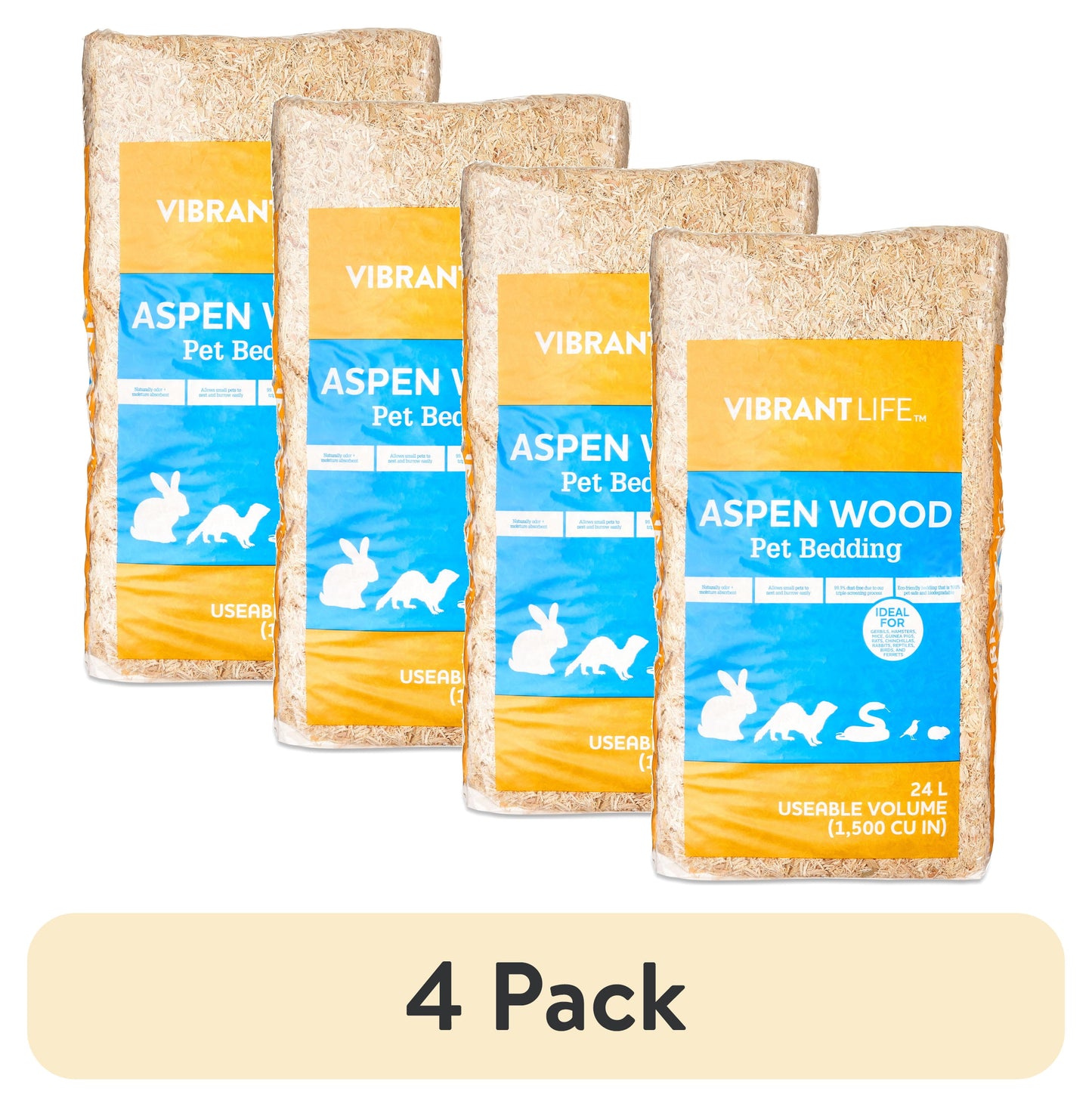 (3 Pack) Aspen Wood Pet Bedding, 24 L Bag