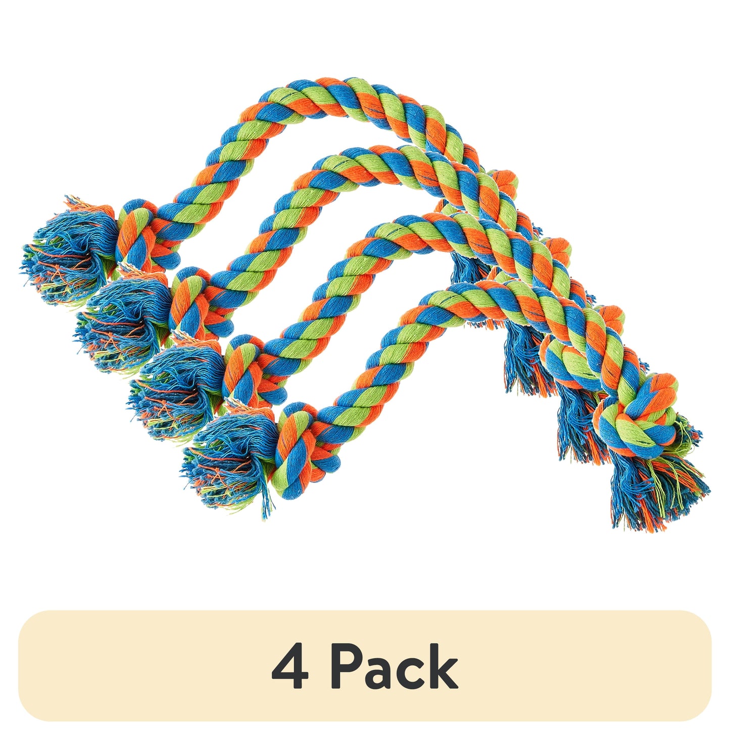 Tug Buddy Braided Rope Chew Dog Toy, Multicolor, Level 1 for Light Chewing