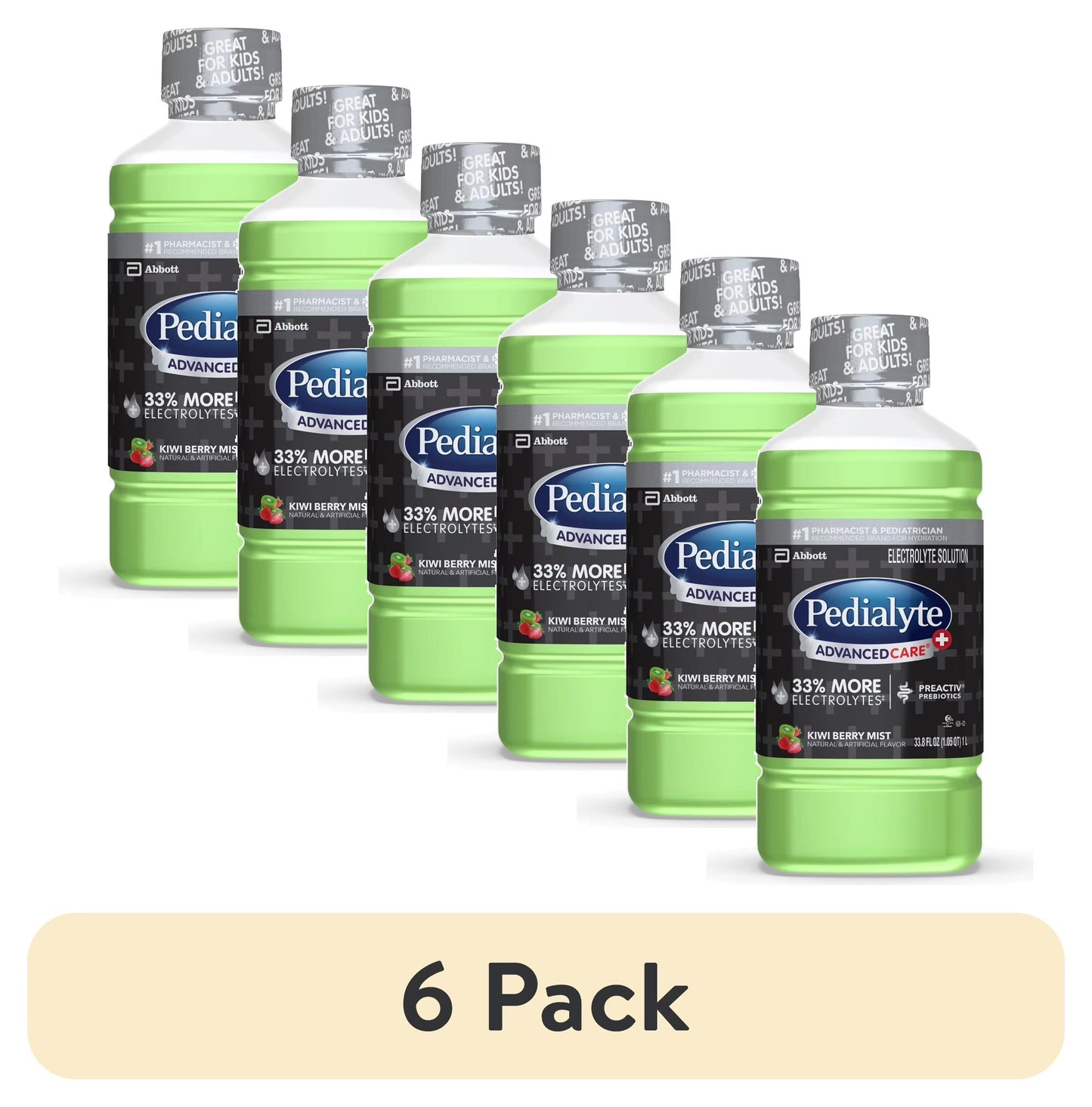 (4 Pack) Advancedcare plus Electrolyte Drink, Kiwi Berry Mist, 1 Liter