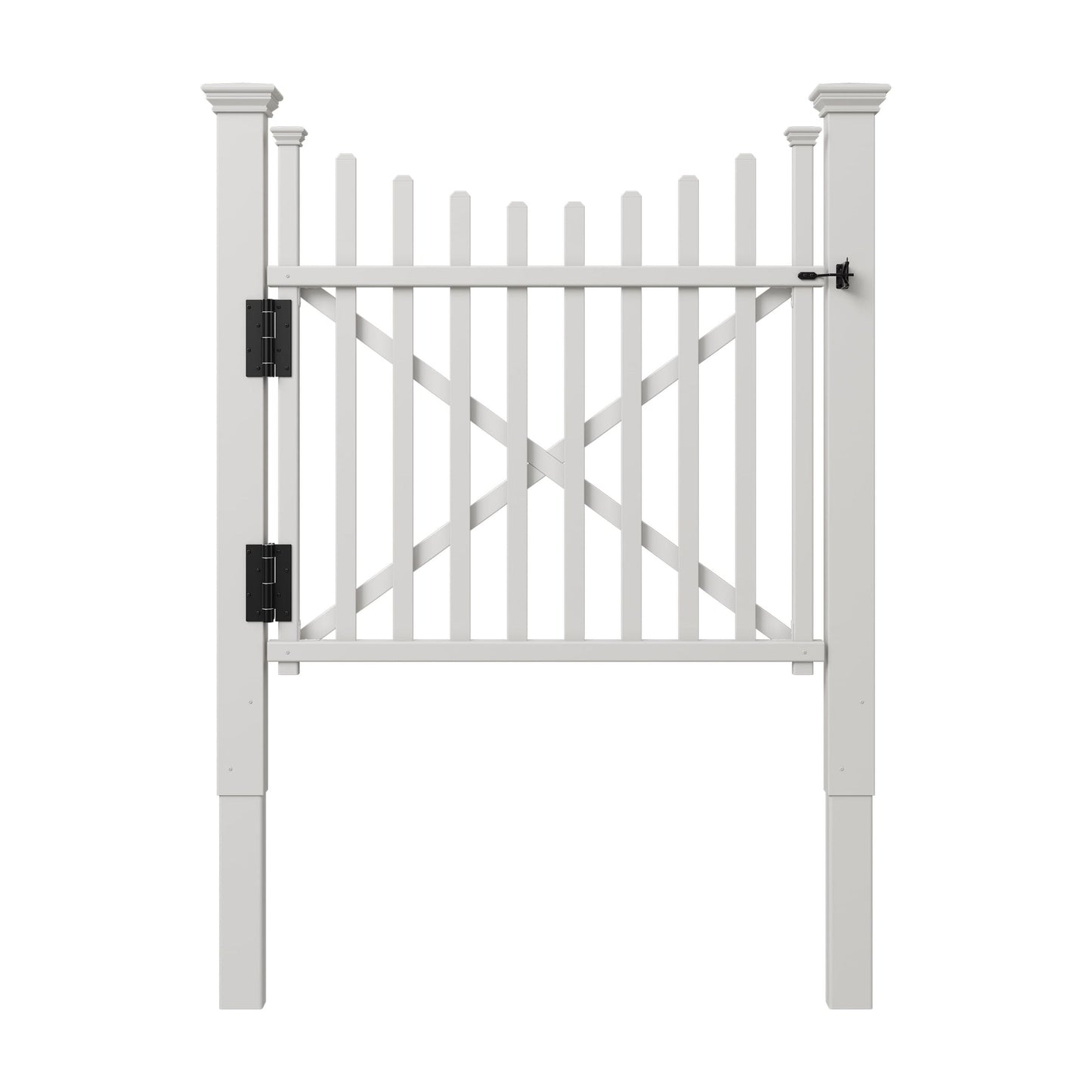 42In H X 92In W (2 Panels) No Dig Zippity Manchester Fence Kit, White Vinyl Picket Fence Panels, Perfect Durable Temporary Outdoor Fence for Backyard, Patio, or Garden, ZP19018