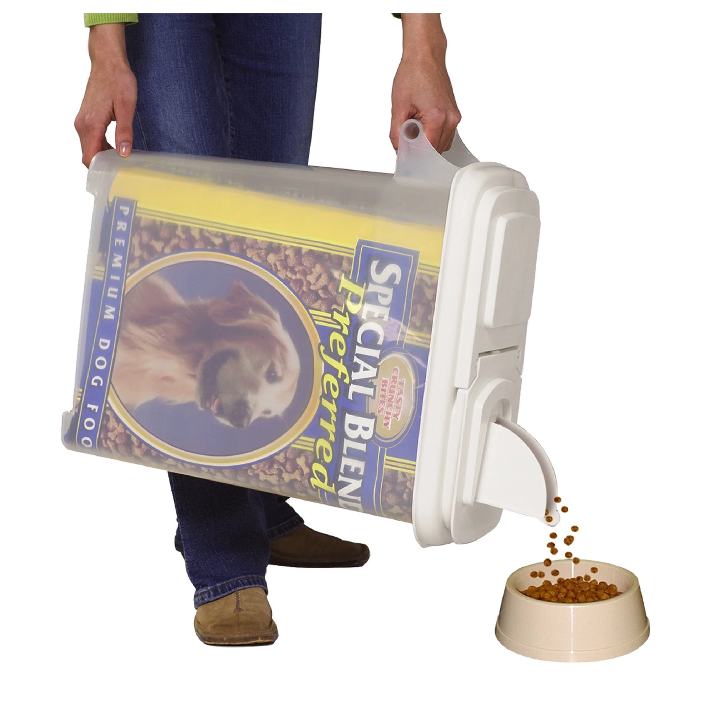 32 Quart "Bag-In" All Pets Food Dispenser, Holds up to 22 Lbs.