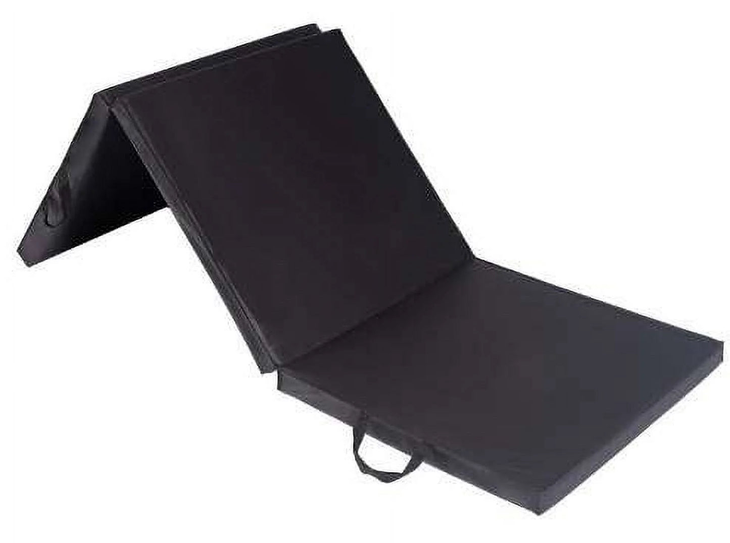 (2 Pack) Tri-Fold Gymnastics Exercise Mat with Handles, 6' X 2' X 2", Black