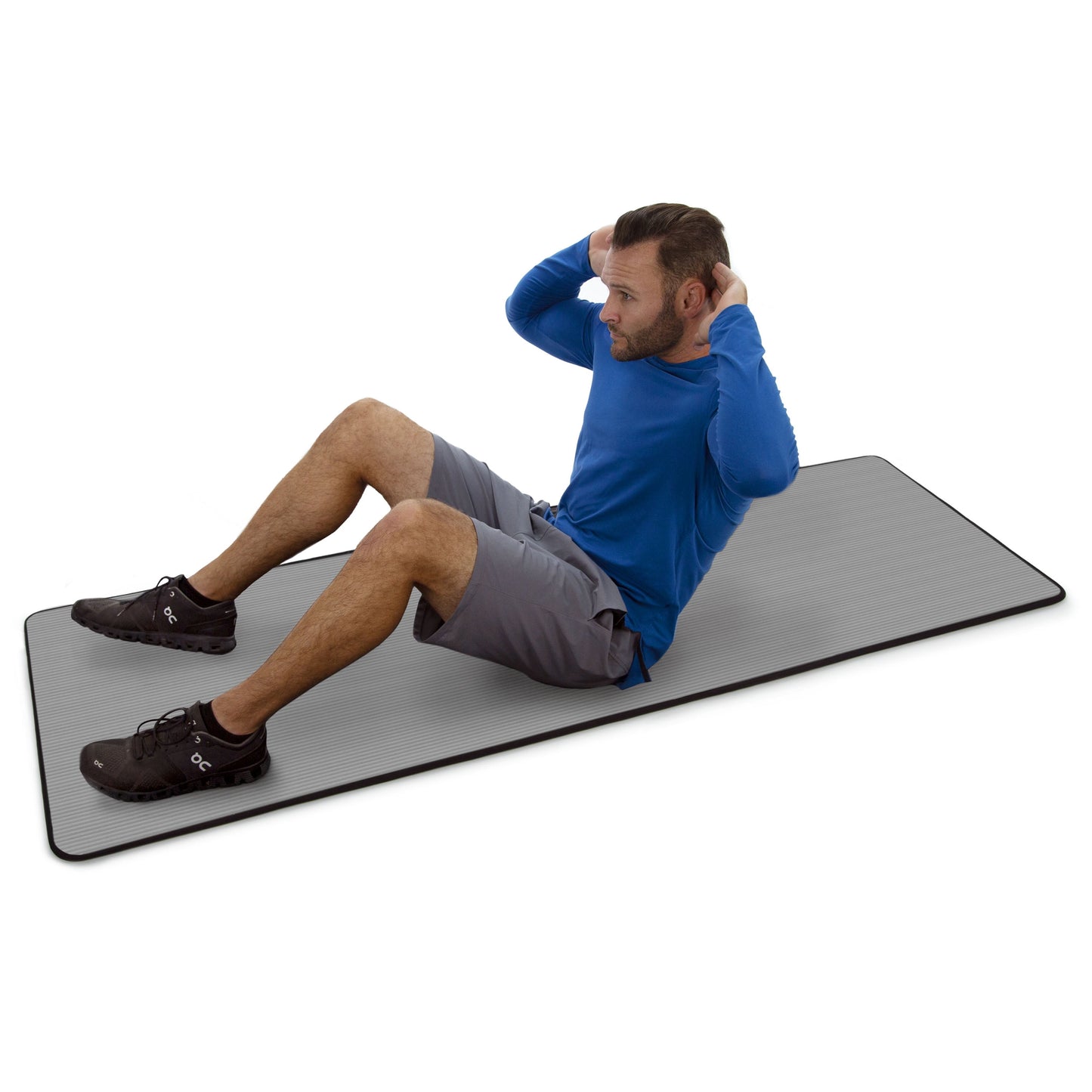 - Multi-Purpose Fitness Mat 8Mm - Padded, Skid & Tear Resistant 24" X 72" Black