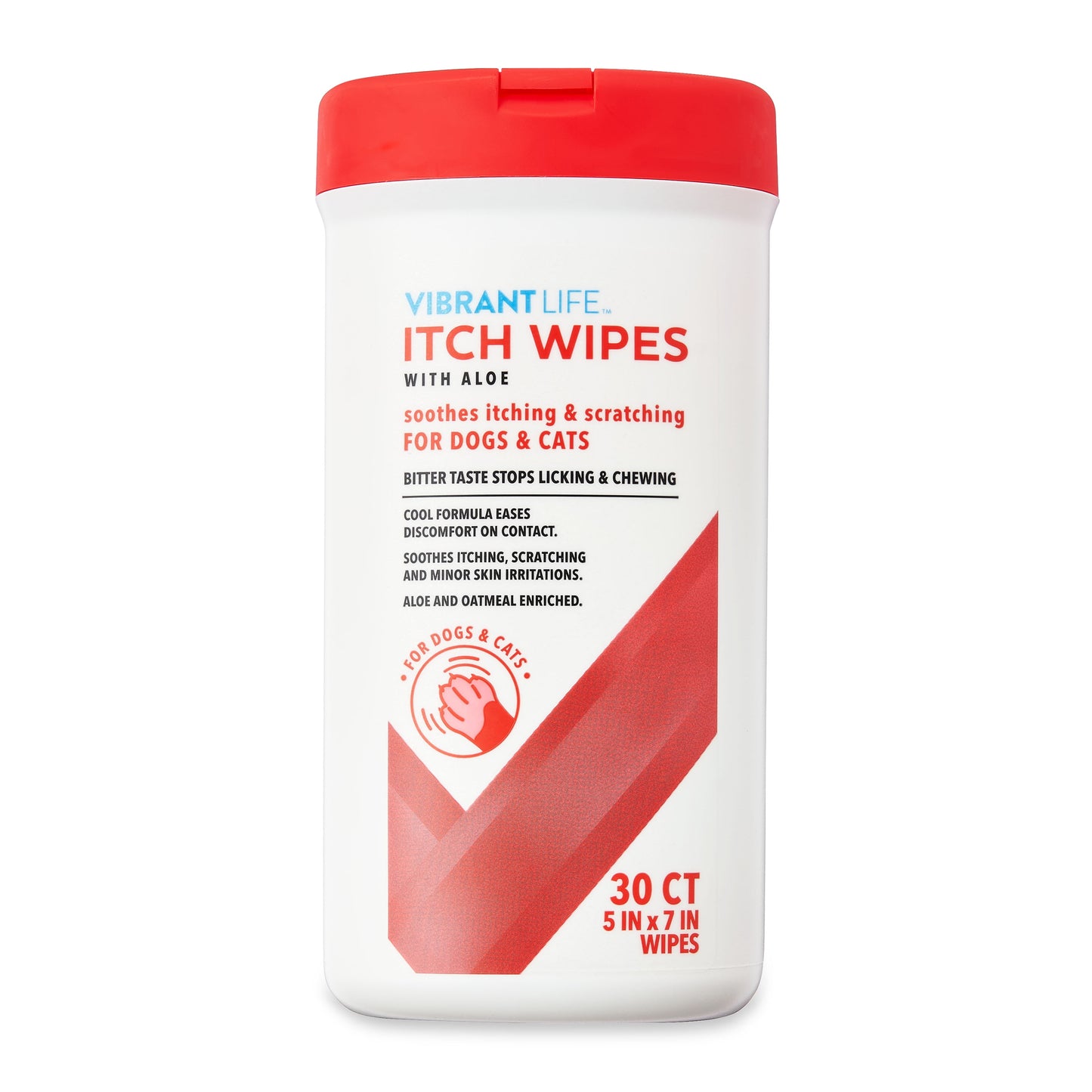 (4 Pack) Itch Wipes with Aloe for Cats & Dogs, 30Ct
