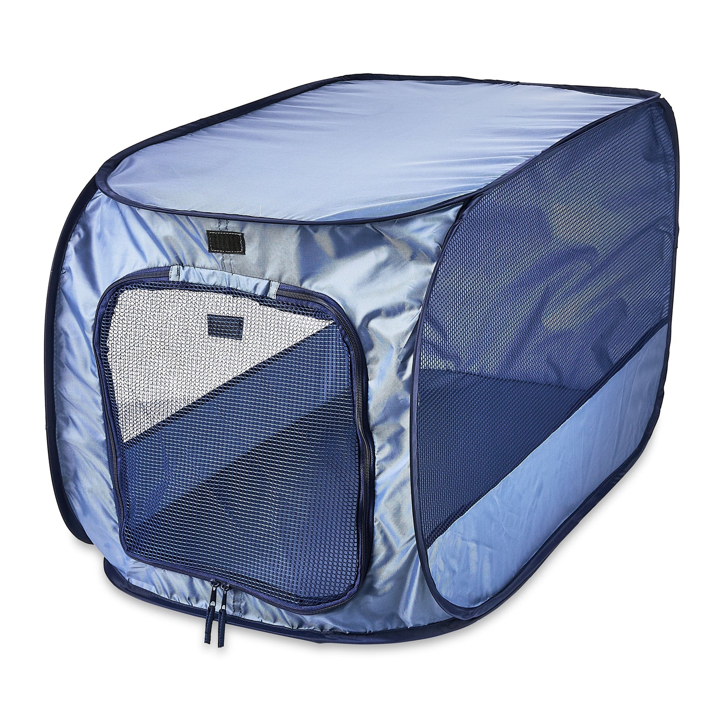 Soft-Sided Pop Open Dog Kennel, Blue, Large