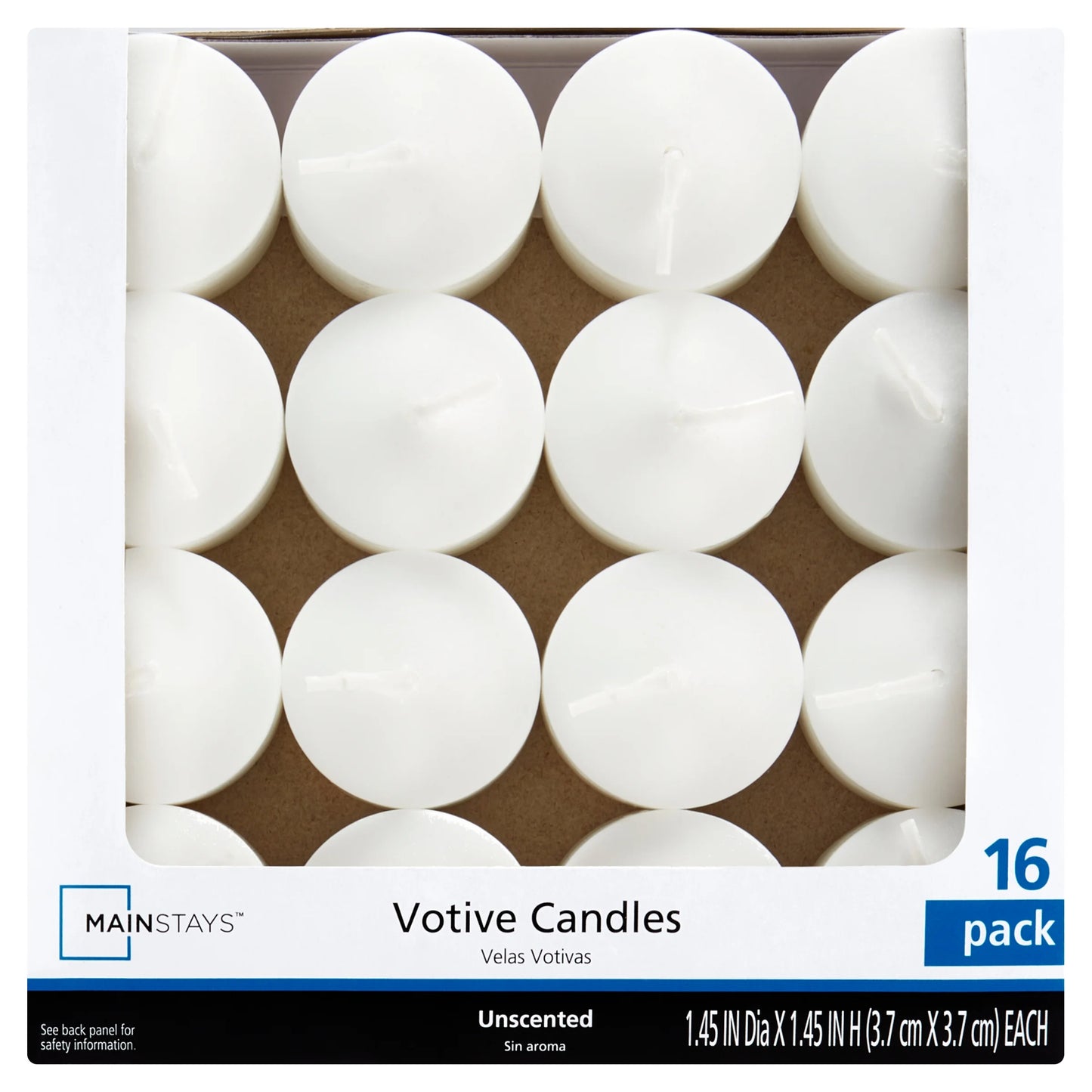 Unscented Votive Candles, Ivory, 16-Pack