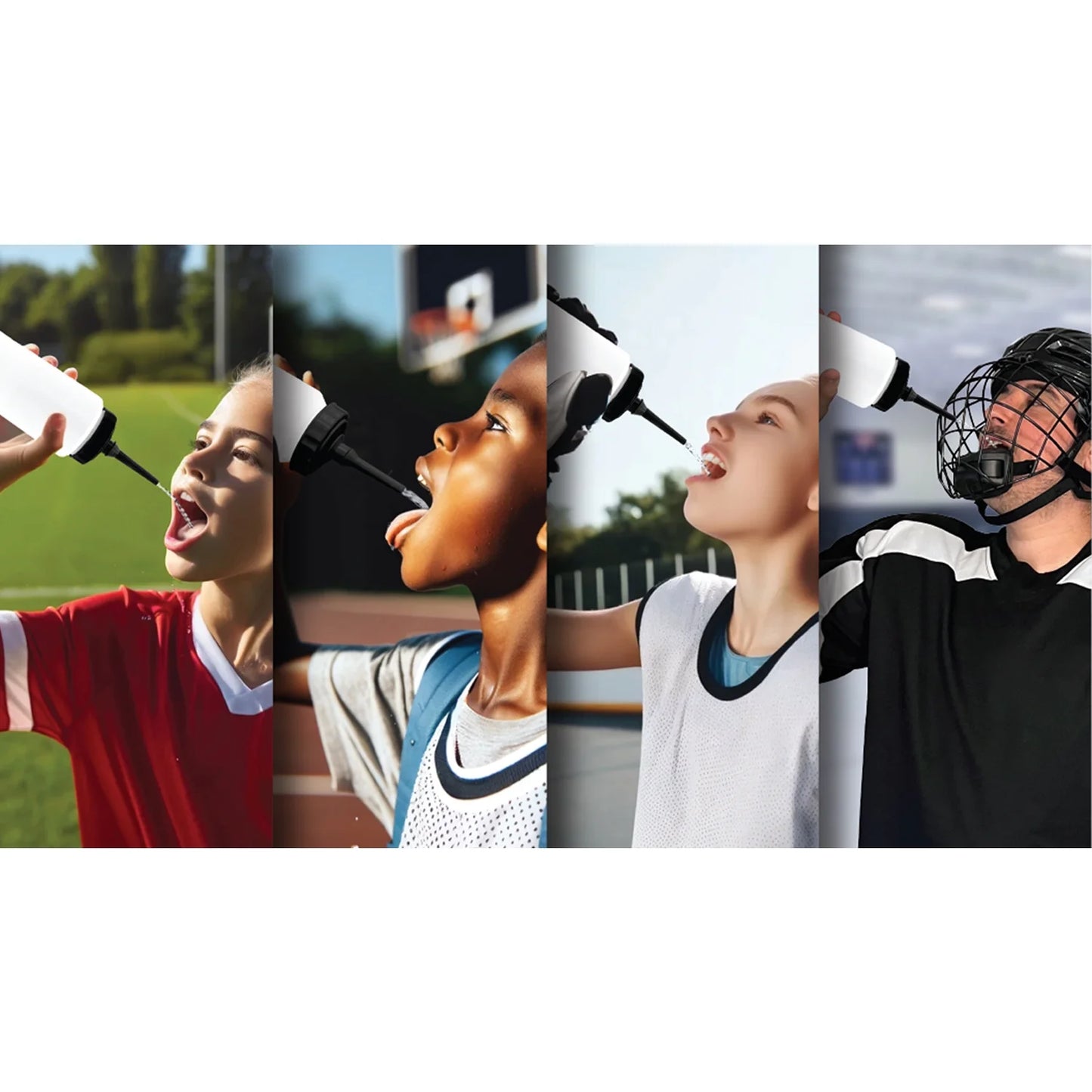 (3 Pack) Water Squirt Bottle 750Ml with Extended Tip - 1Pc - Plastic - All Sports and All Ages!