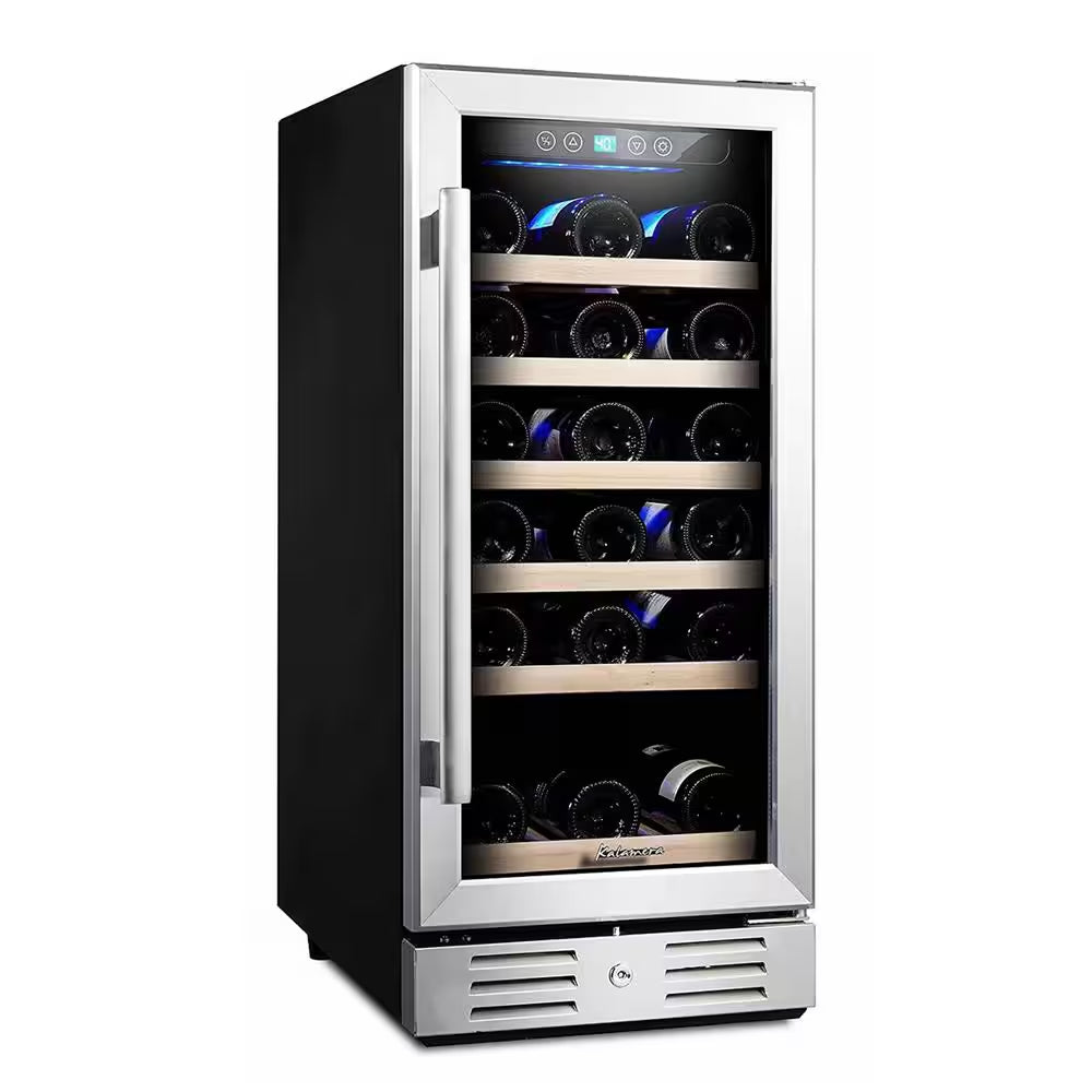 15 In. Built-In 30-Bottle Single Zone Wine Cooler Compressor