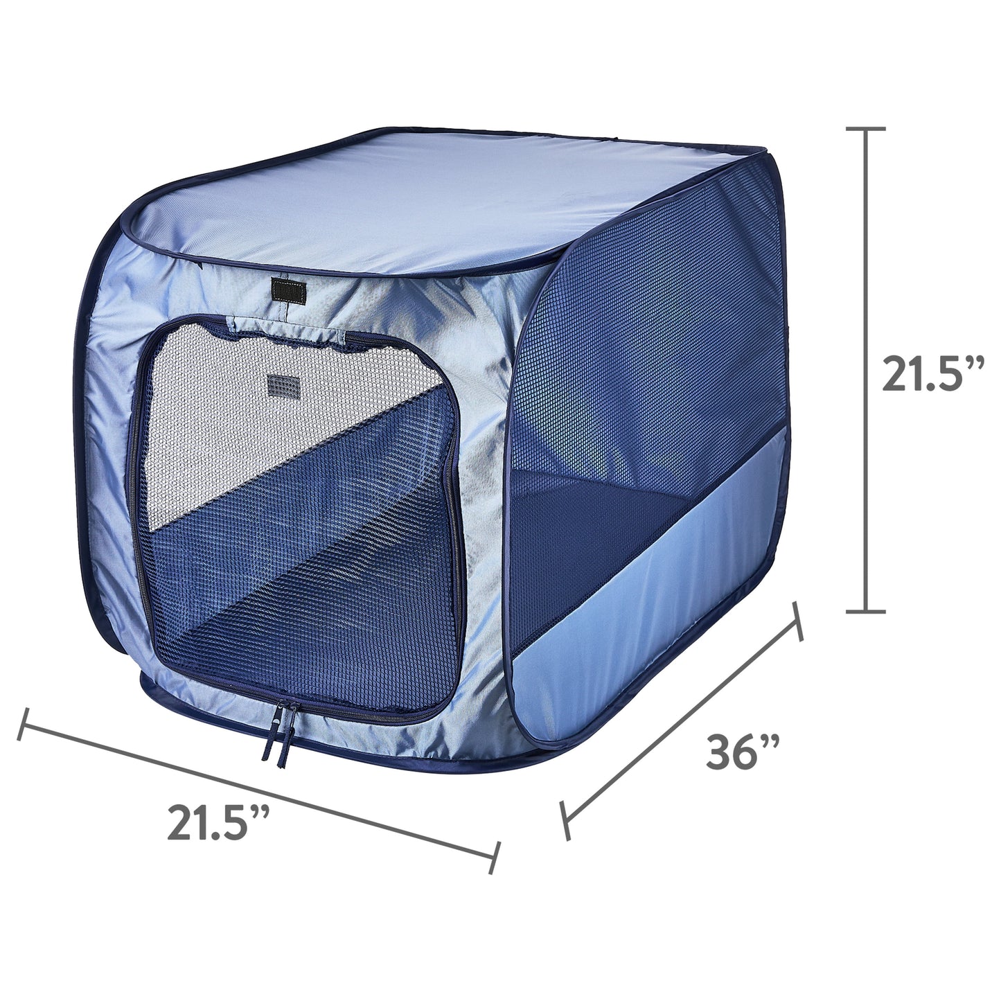 Soft-Sided Pop Open Dog Kennel, Blue, Large