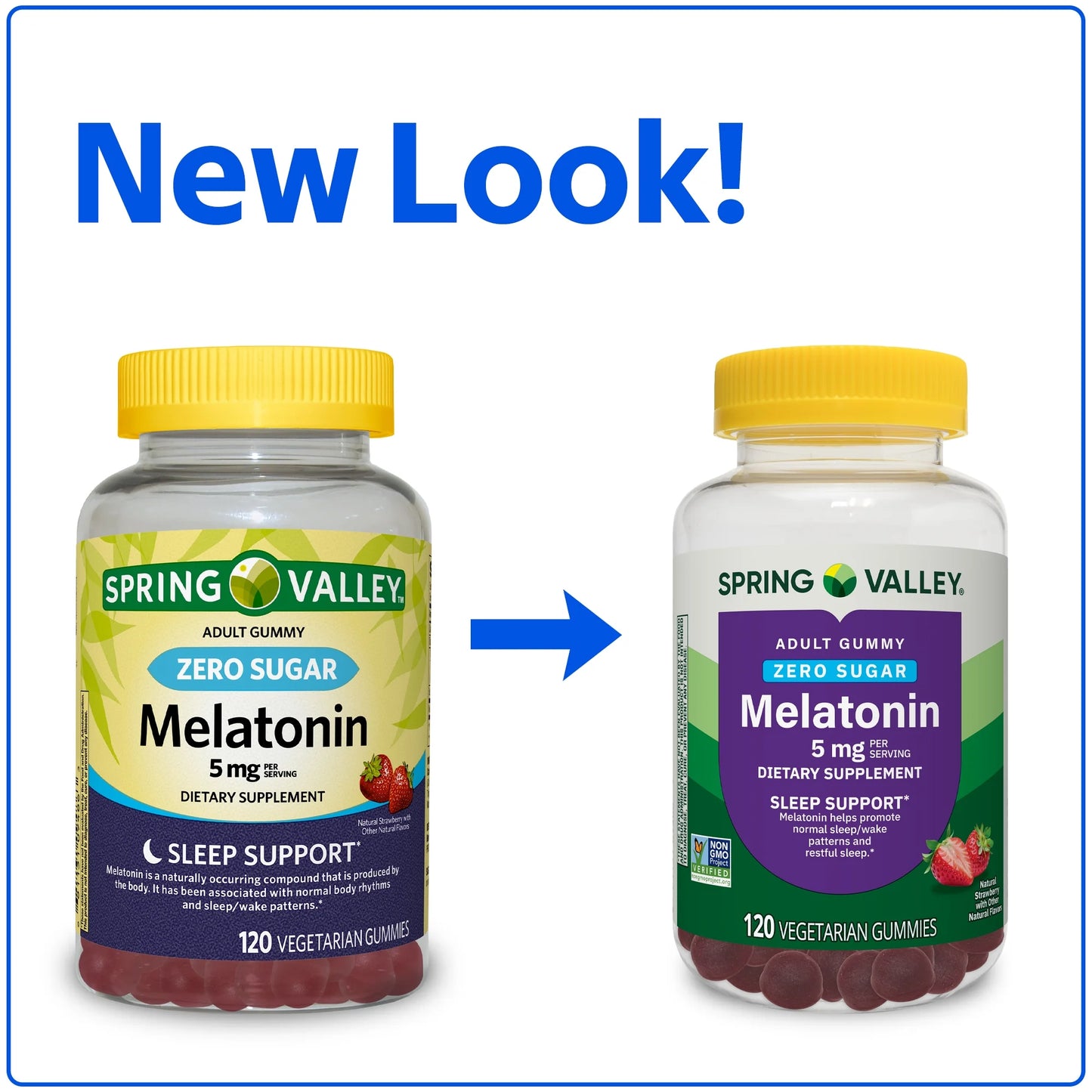 Zero Sugar Melatonin Sleep Support Dietary Supplement Gummies, 5 Mg, 120 Count