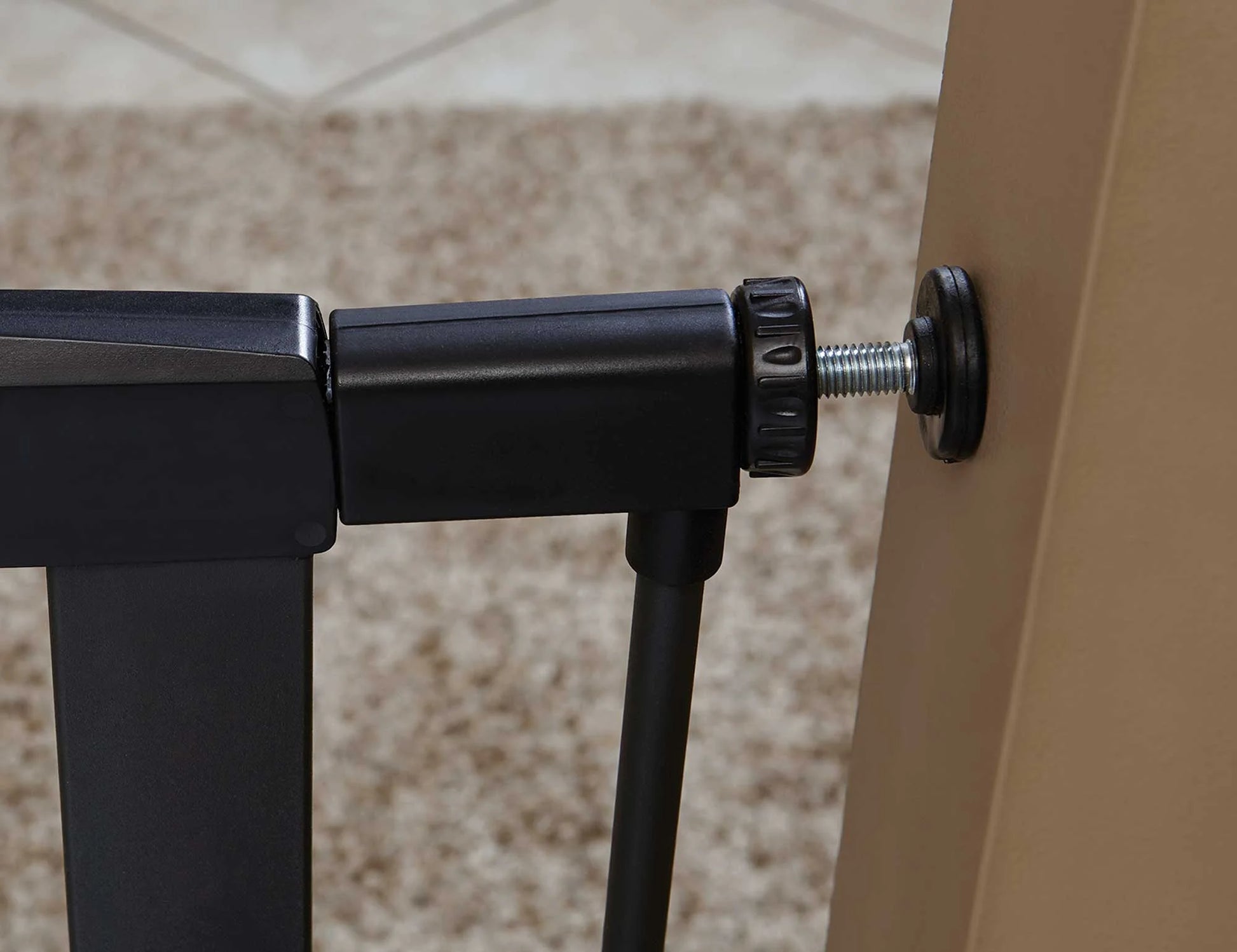 39’’ Walk-Through Dog Gate, Steel/Graphite 29''W, Expand to 38'' W/Extensions