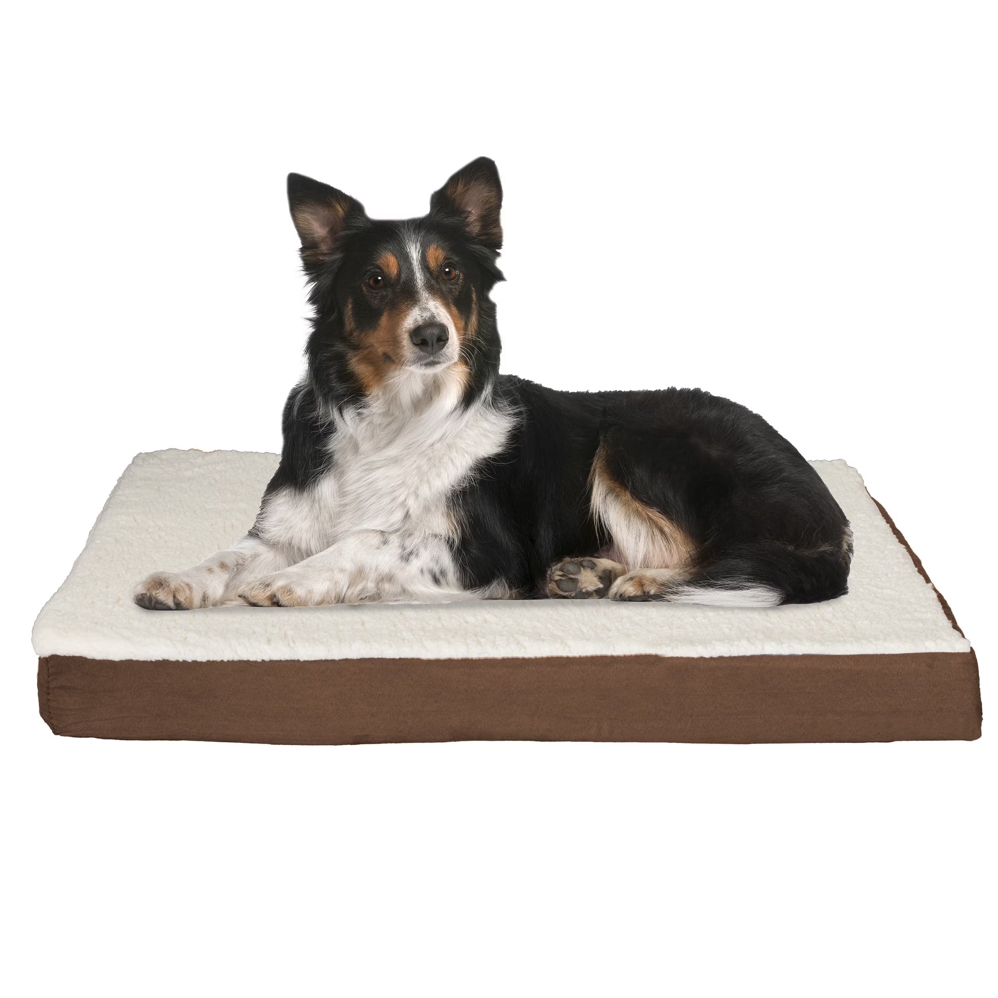 36X27 Orthopedic Dog Bed with Memory Foam and Sherpa Cover, Brown