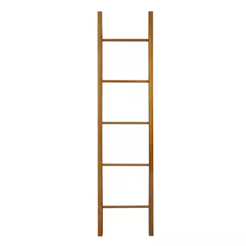 19 In. W X 1.6 In. D Espresso Decorative Ladder with Solid American Maple