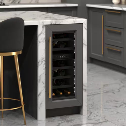 Reserve 15 In. under Counter Panel Ready Dual Zone Built-In Wine Cooler with Black Shelves 23 Bottle Capacity