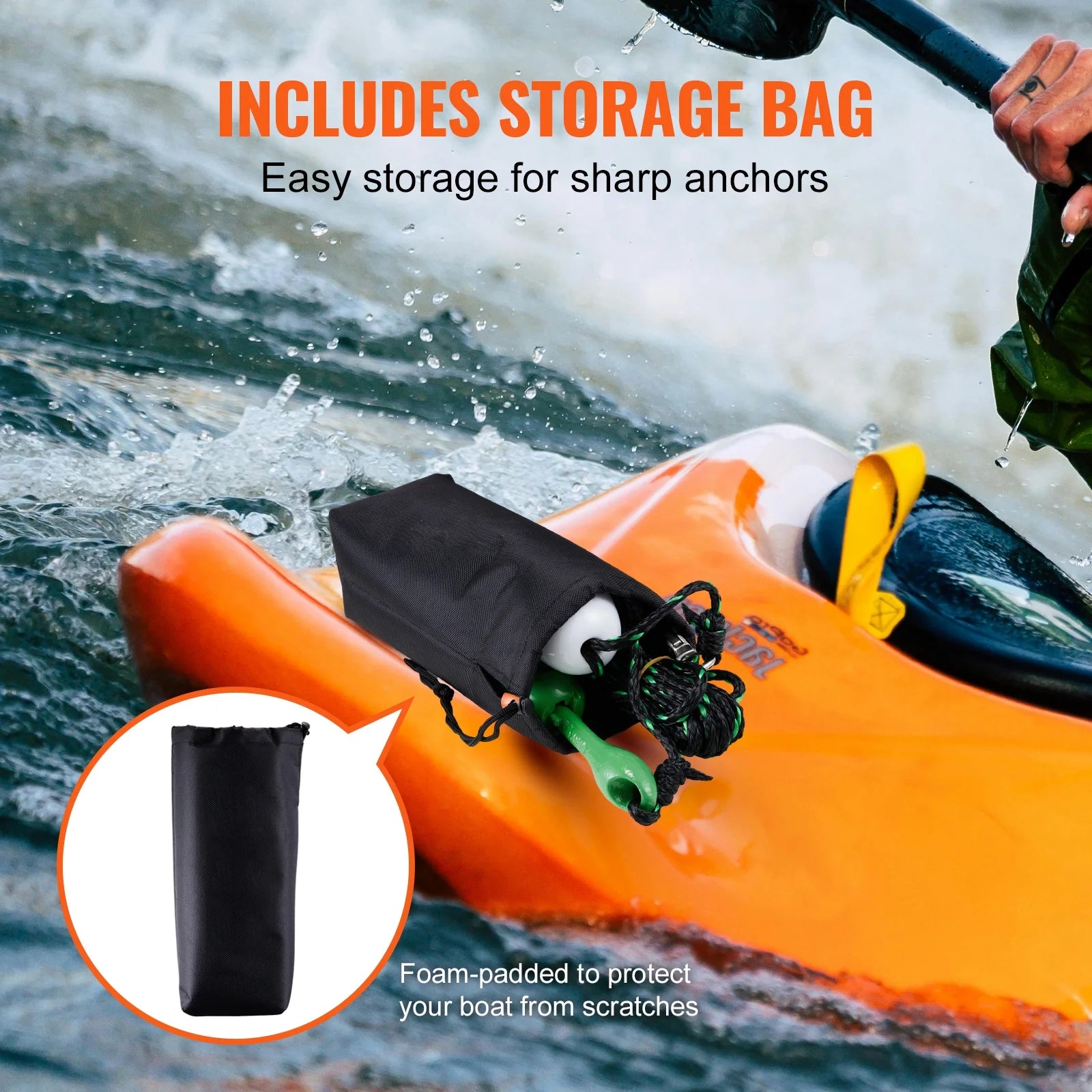 3.5 Lb Paddle Board Anchor Kit Kayak Anchor Kit with 26.2 Ft Rope and Buoy