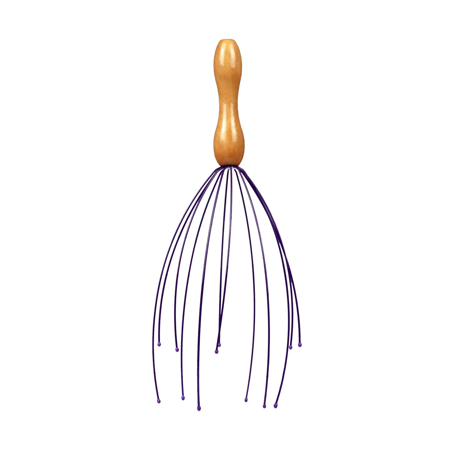 Wooden Scalp Massager, Stainless Legs, Purple