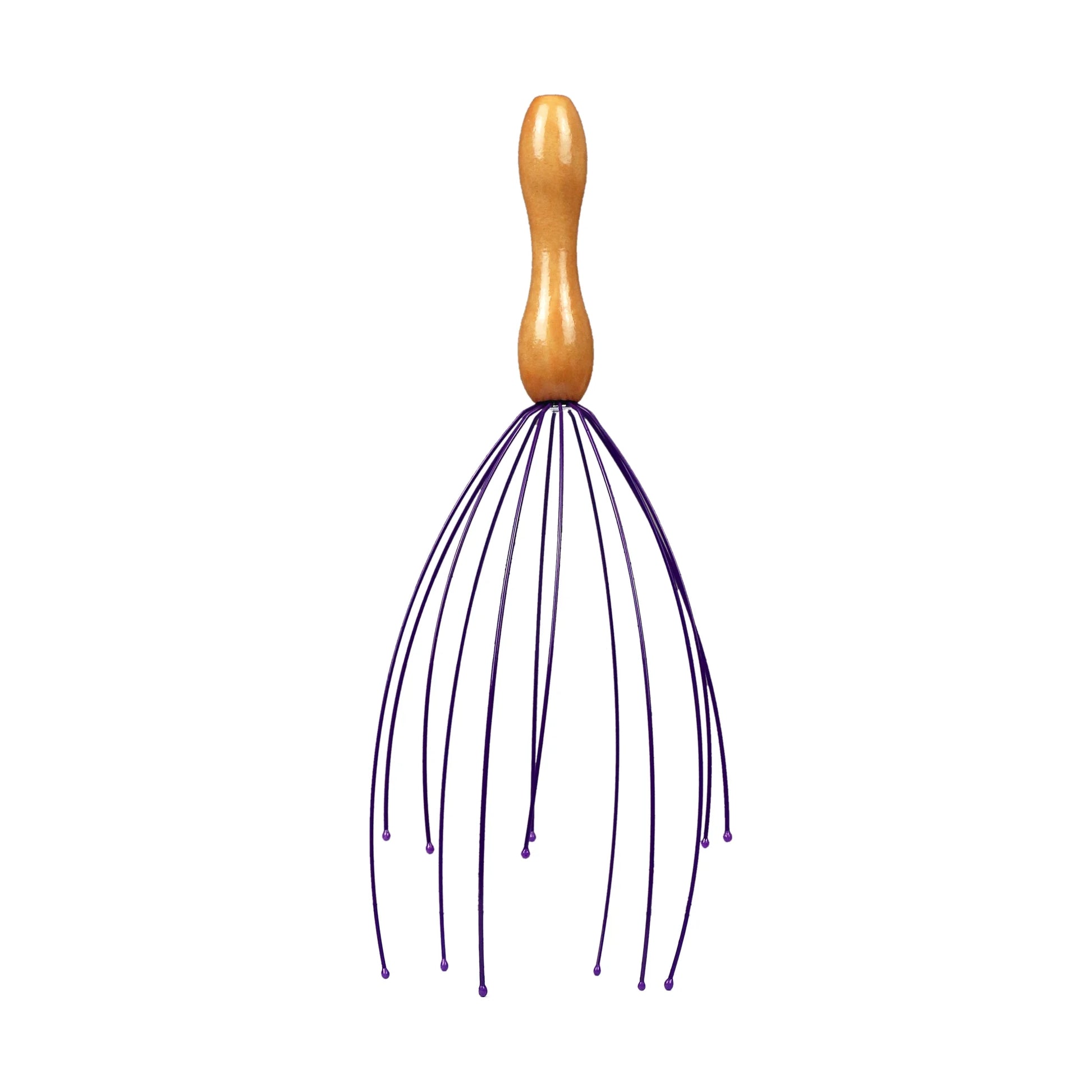 Wooden Scalp Massager, Stainless Legs, Purple