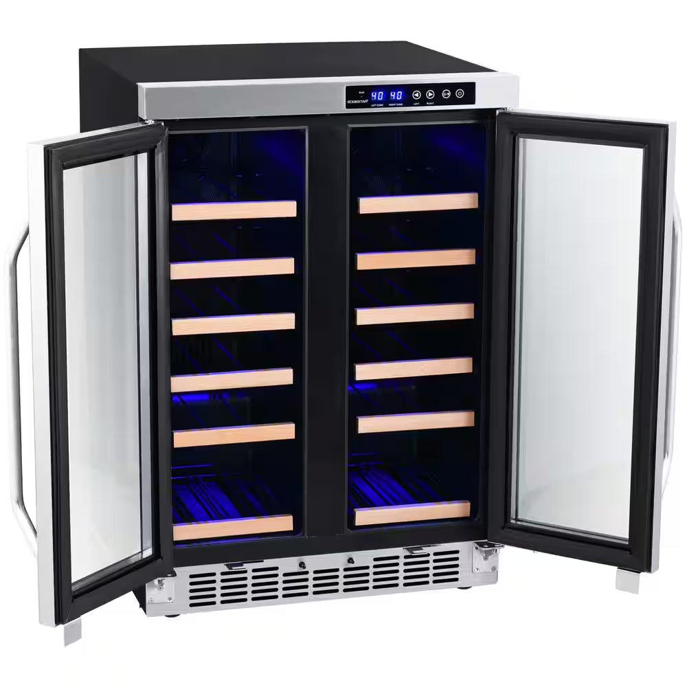 36 Bottle 24 In. Built-In French Door Dual Zone Wine Cooler