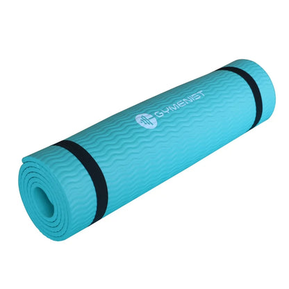 Thick Exercise Yoga Floor Mat Nbr 24 X 71 Inches, Great for Camping, Cardio Workouts, Pilates, Gymnastics, Carrying Strap Included
