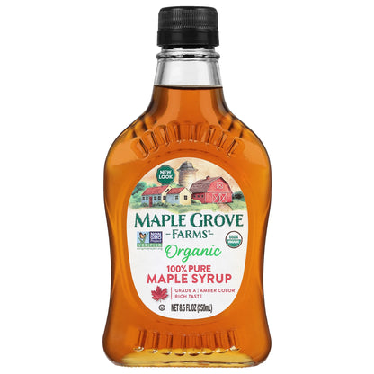 ® Organic 100% Pure Maple Syrup, Pour Glass Bottle, 8.5 Fl Oz