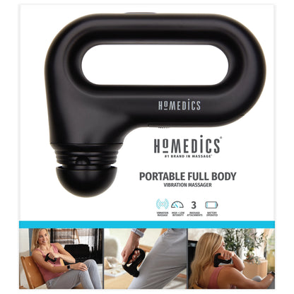 Portable Full Body Vibration Massager with Ergonomic Easy-Grip Handle and 3 Interchangeable Attachments
