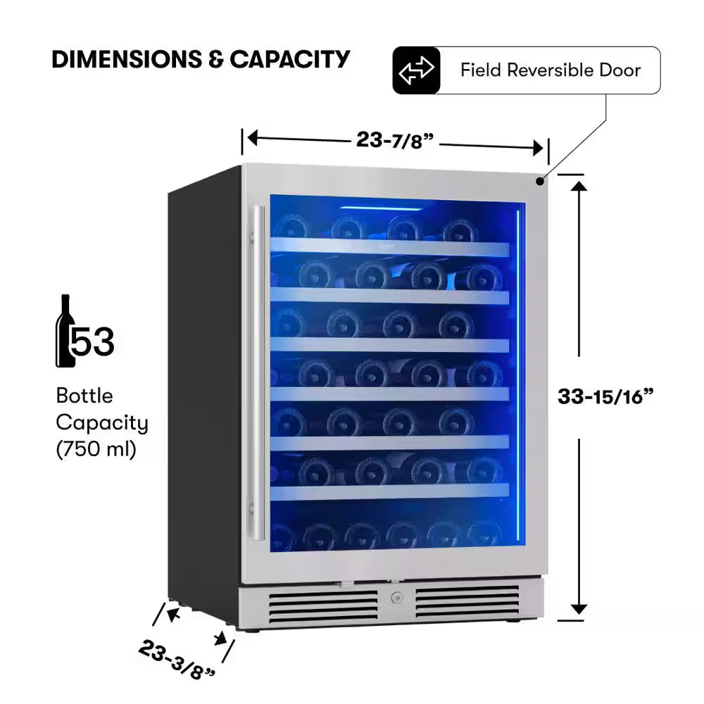 Presrv 24 In. 53-Bottle Single Zone Wine Cooler