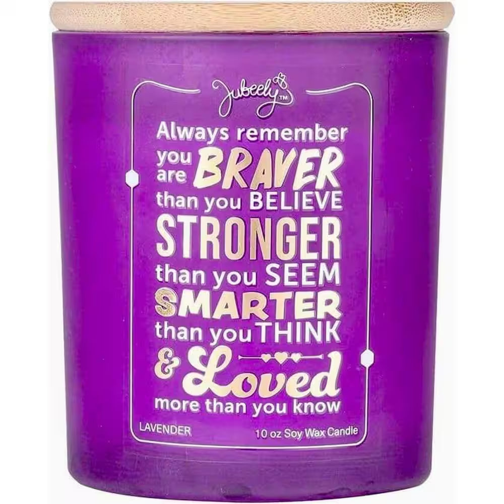 Vanilla Scented Soy Candle with Inpirational Quote in White