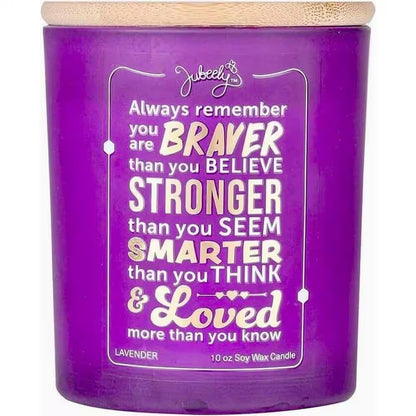 Vanilla Scented Soy Candle with Inpirational Quote in White