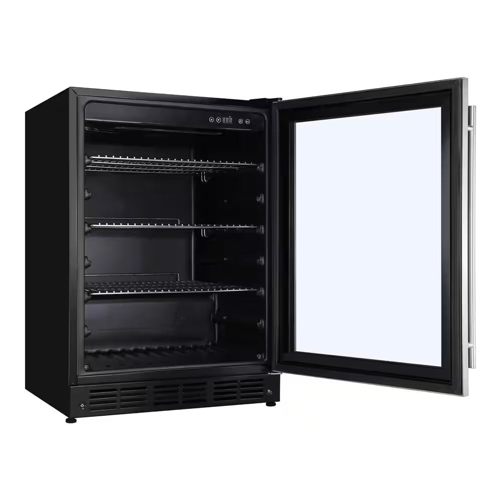 23.4 In. 50 Bottle, 154 Can, Wine and Beverage Cooler with Stainless Steel Door