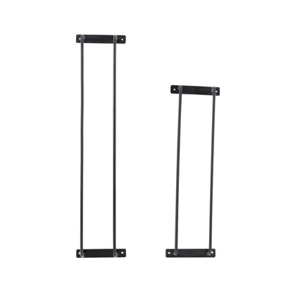 Tidus 6.75 In. Wall Mounted Metal Towel Bar in Black (Set of 2)