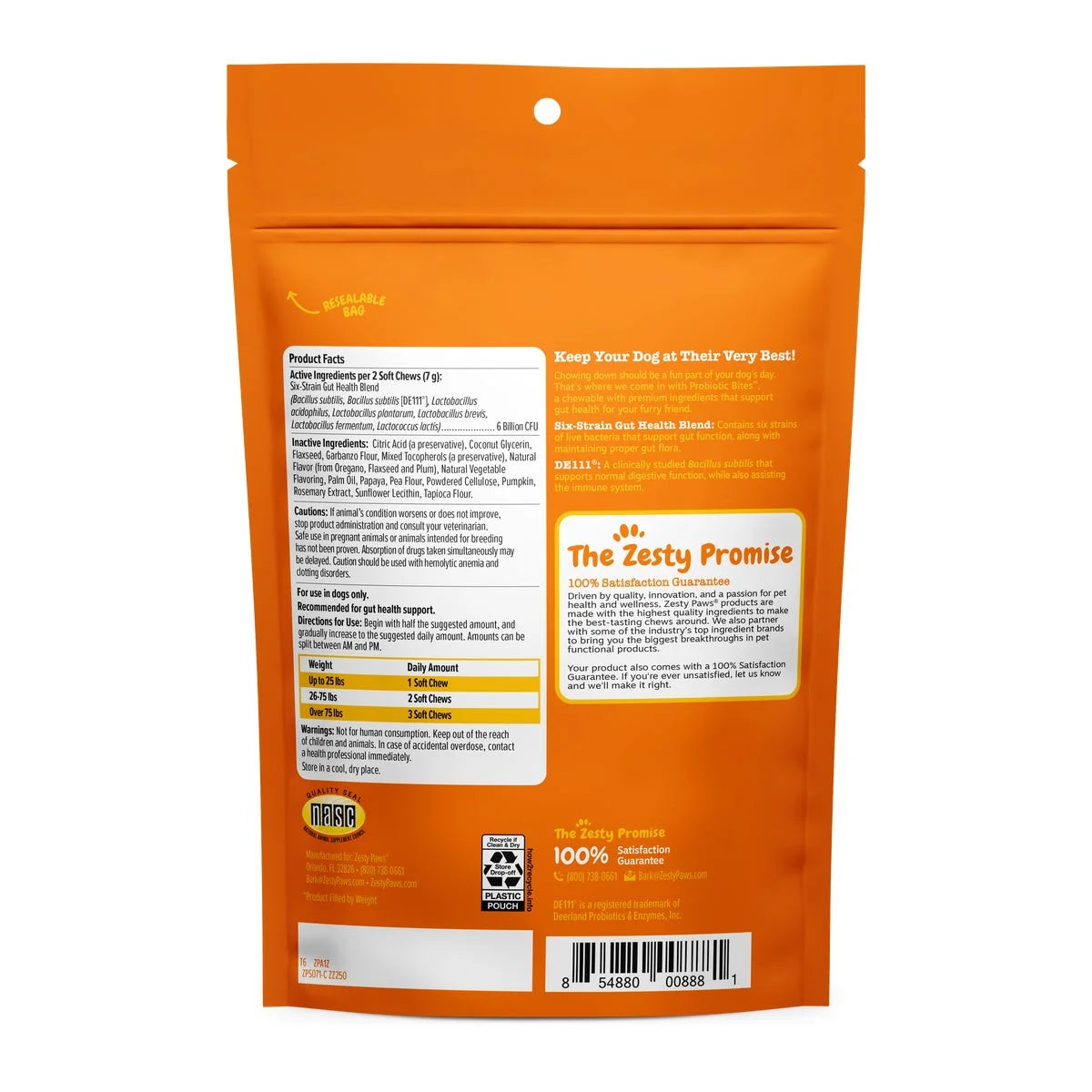 (3 Pack)  Probiotic Bites for Dogs, Pumpkin Flavor, 60 Count