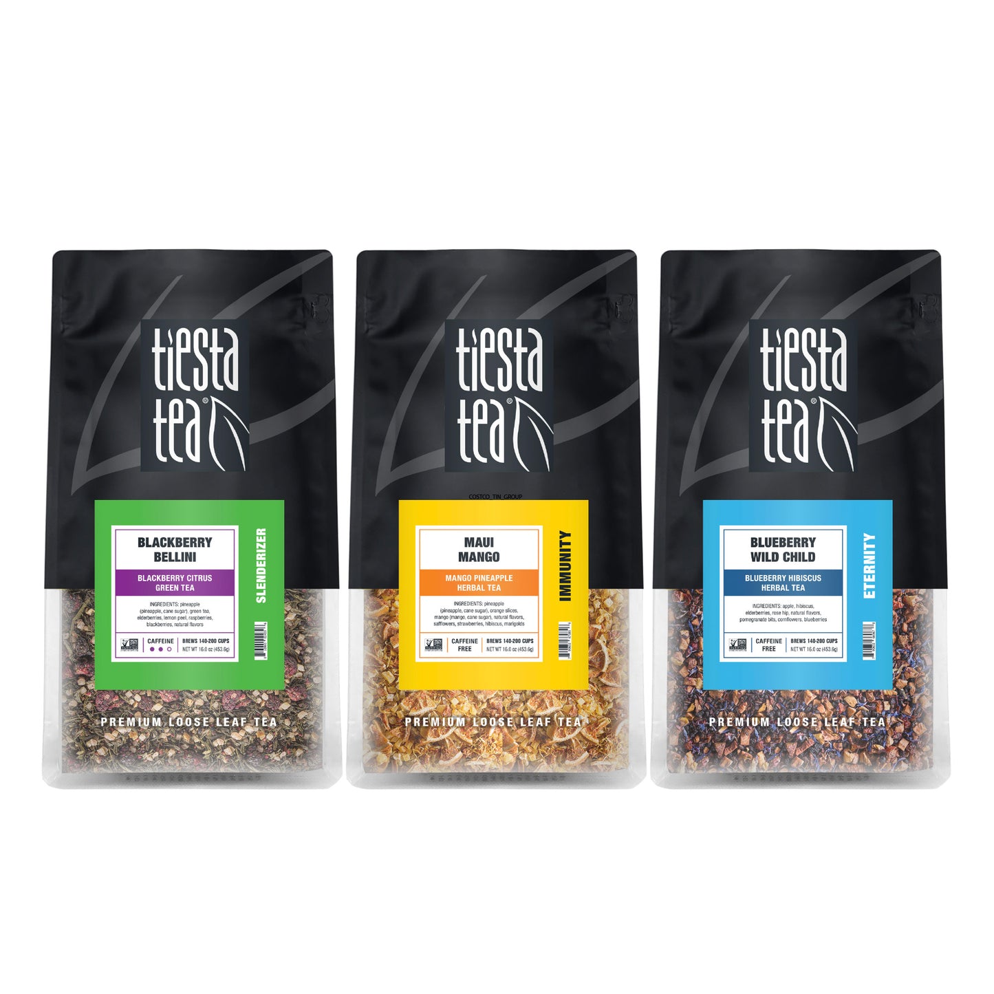 Tiesta Tea Loose Leaf Herbal Tea Variety Pack, 16 Oz, 3 Bags