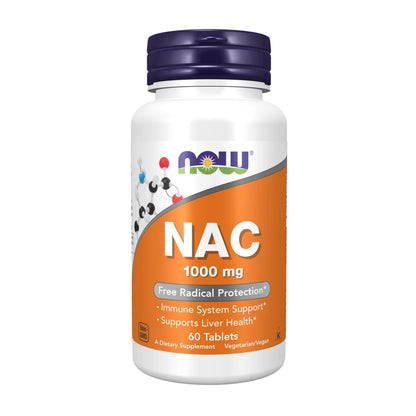 Supplements, NAC (N-Acetyl-Cysteine) Tablets, 1000 Mg, Free Radical Protection*, 60 Count