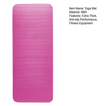 Yoga Mat - Extra Thick Anti-Slip Exercise Cushion for Men, Women, Home Gym Workout, Plank, Pilates, Elbow Joint Protector Pad