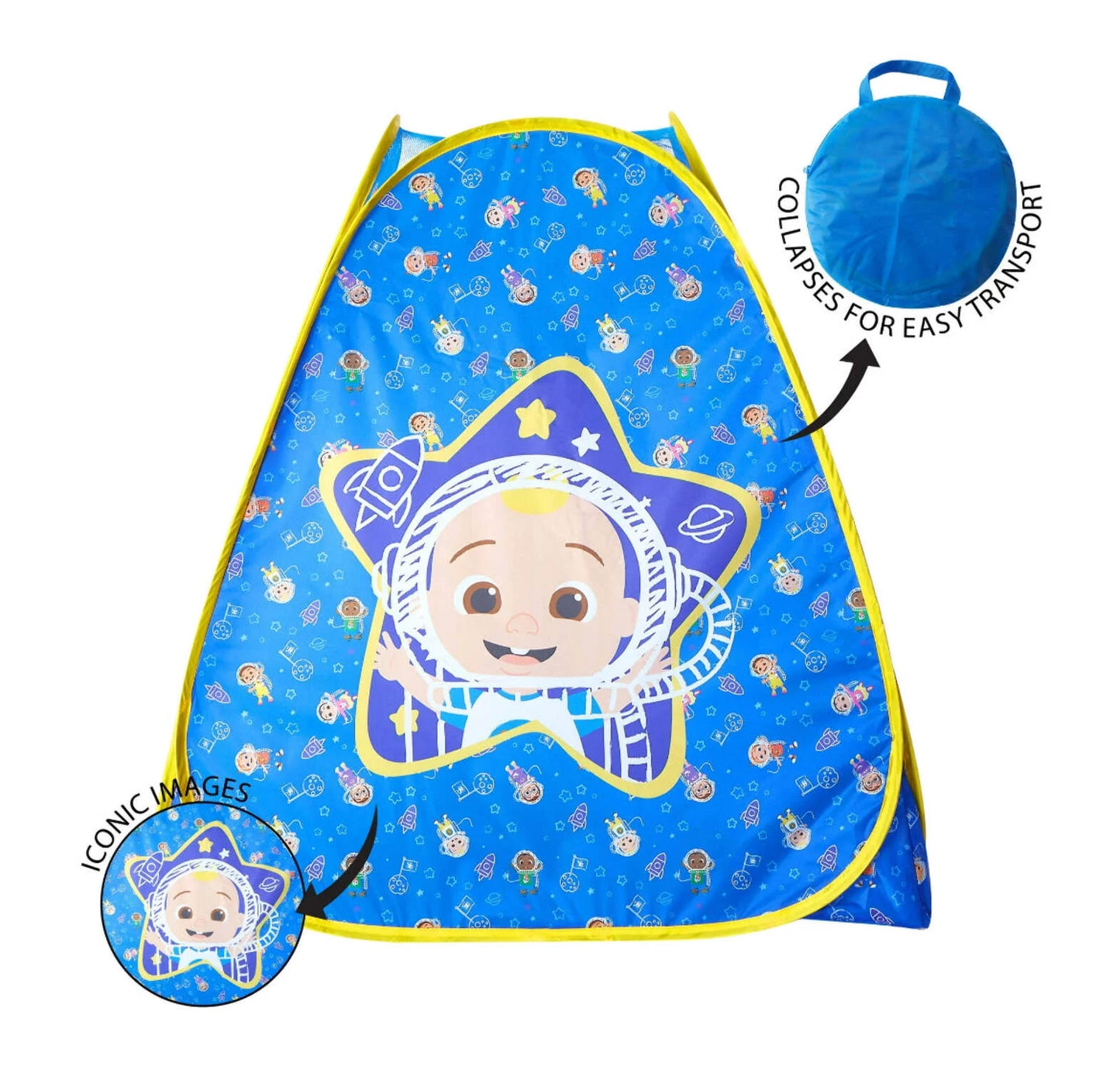 3Pc Tent Set with Pillow and Flashlight, Blue, Unisex, Toddler