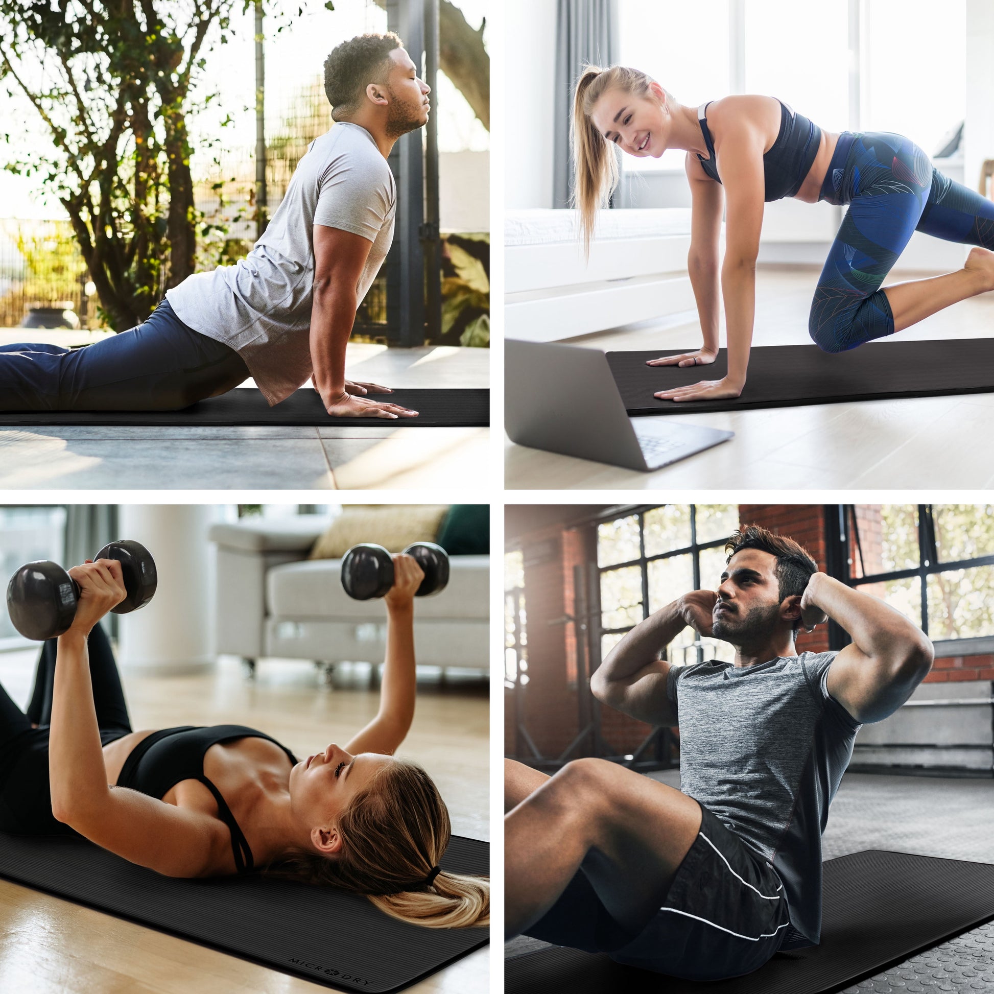 - Multi-Purpose Fitness Mat 8Mm - Padded, Skid & Tear Resistant 24" X 72" Black