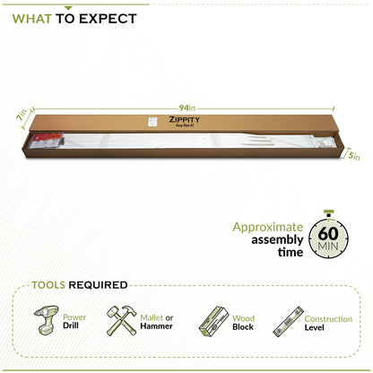 42In H X 92In W (2 Panels) No Dig Zippity Manchester Fence Kit, White Vinyl Picket Fence Panels, Perfect Durable Temporary Outdoor Fence for Backyard, Patio, or Garden, ZP19018