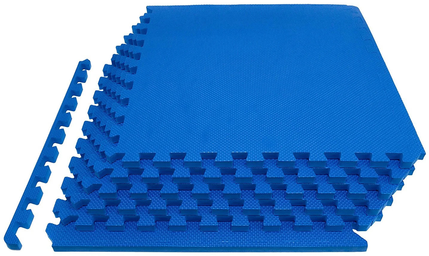 1/2 In. Thick Flooring Puzzle Exercise Mat with High Quality EVA Foam Interlocking Tiles, 6 Piece, 24 Sq Ft. Black