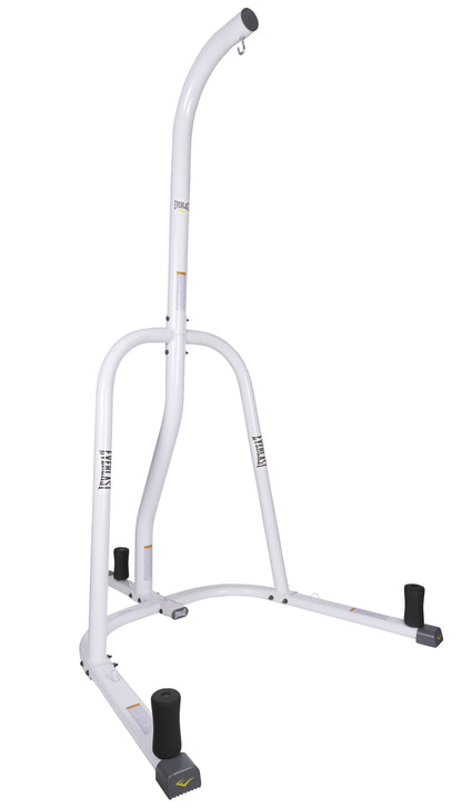 Single Station Heavy-Duty Punching Bag Stand, Powder-Coated Steel, 100 Lb Capacity, White