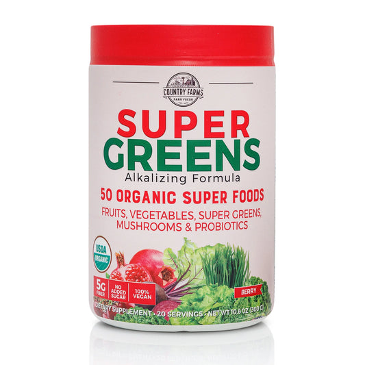Super Greens Drink Mix, Berry Flavor, 10.6 Oz 20 Servings