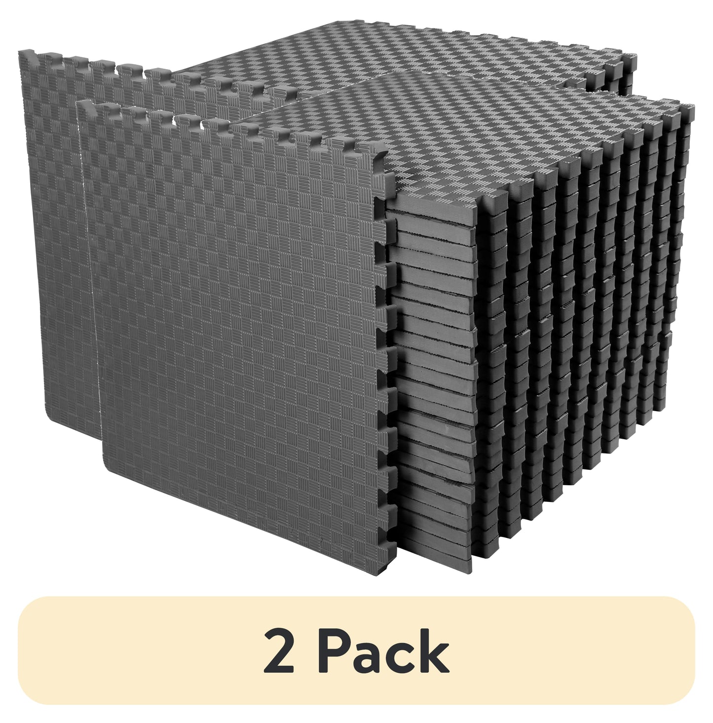 1/2 In. Thick Flooring Puzzle Exercise Mat with High Quality EVA Foam Interlocking Tiles, 6 Piece, 24 Sq Ft. Black