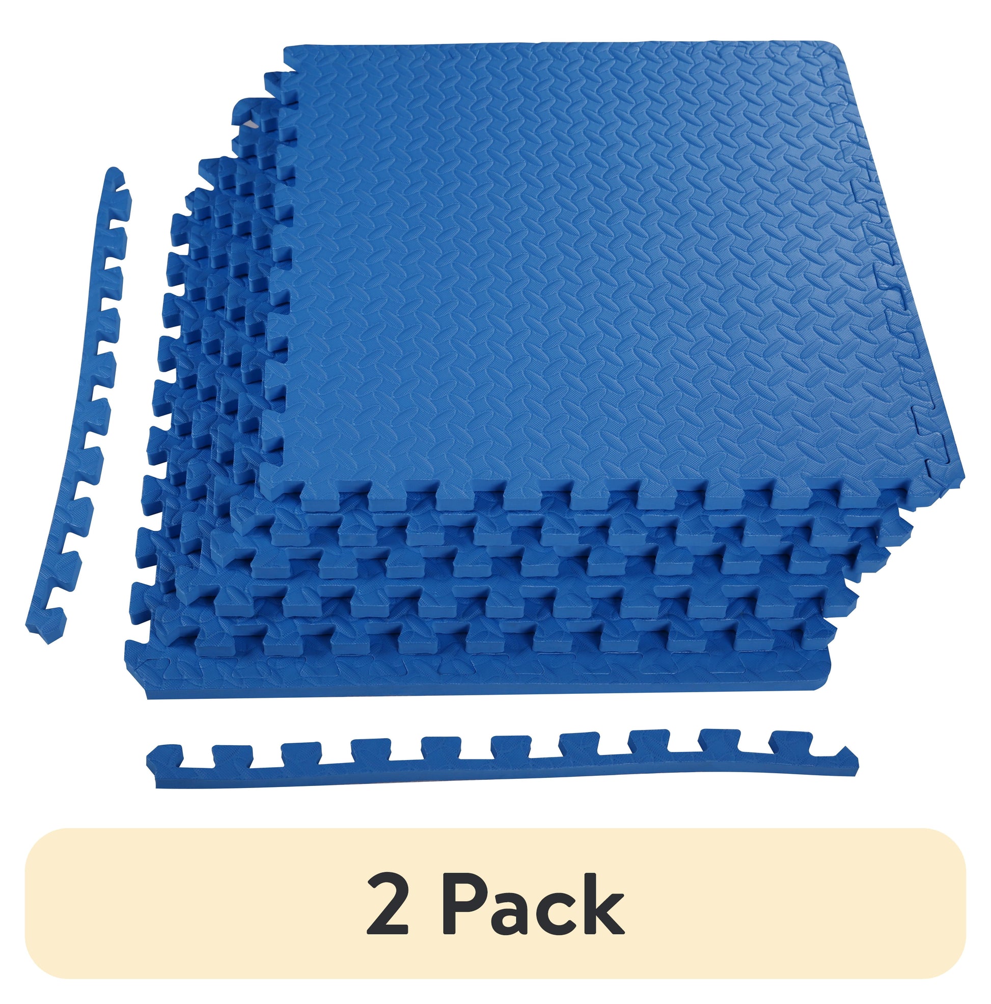 1/2 In. Thick Flooring Puzzle Exercise Mat with High Quality EVA Foam Interlocking Tiles, 6 Piece, 24 Sq Ft. Black