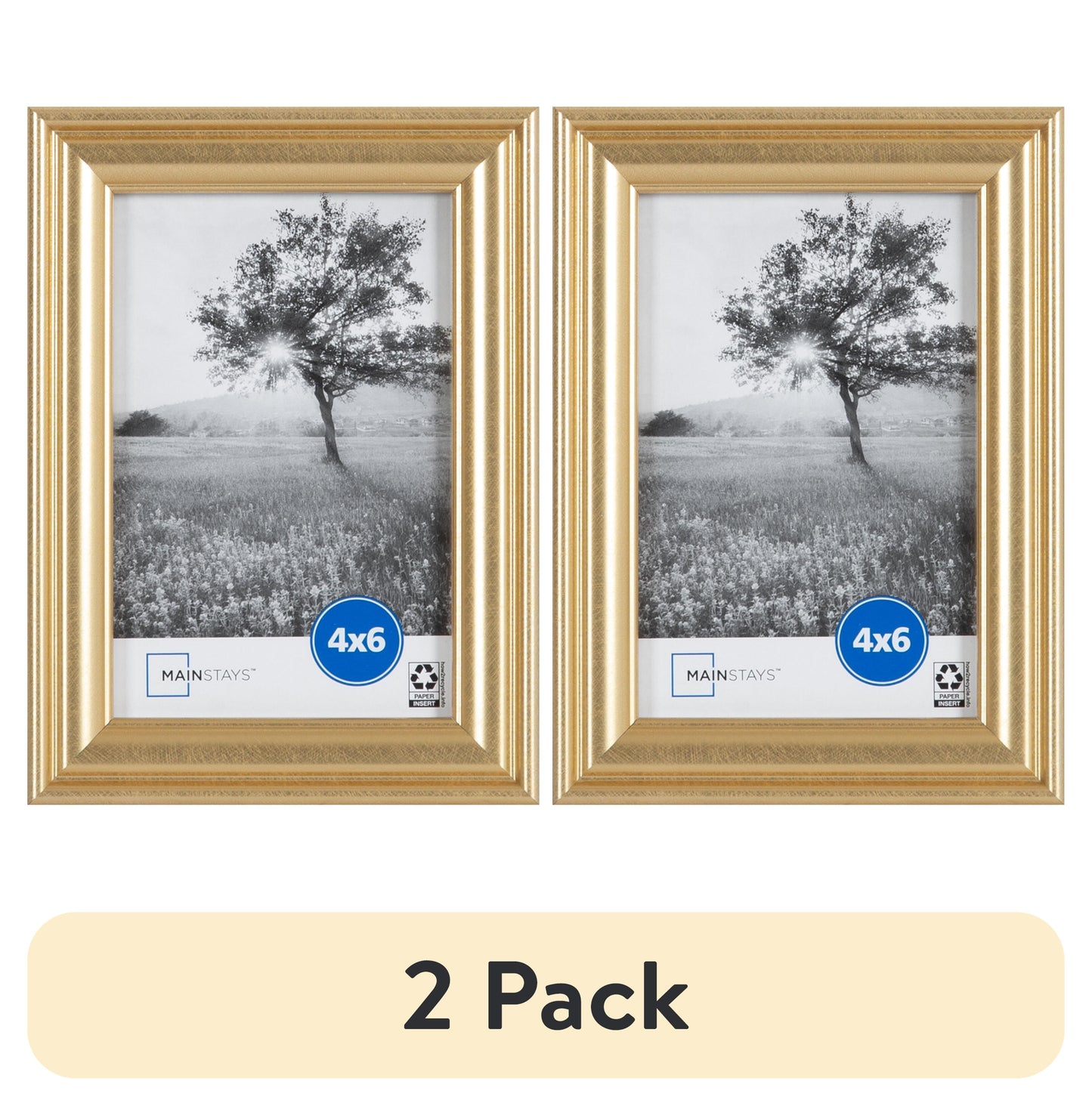 (2 Pack)  4X6 Traditional Gallery Wall Picture Frame, Gold