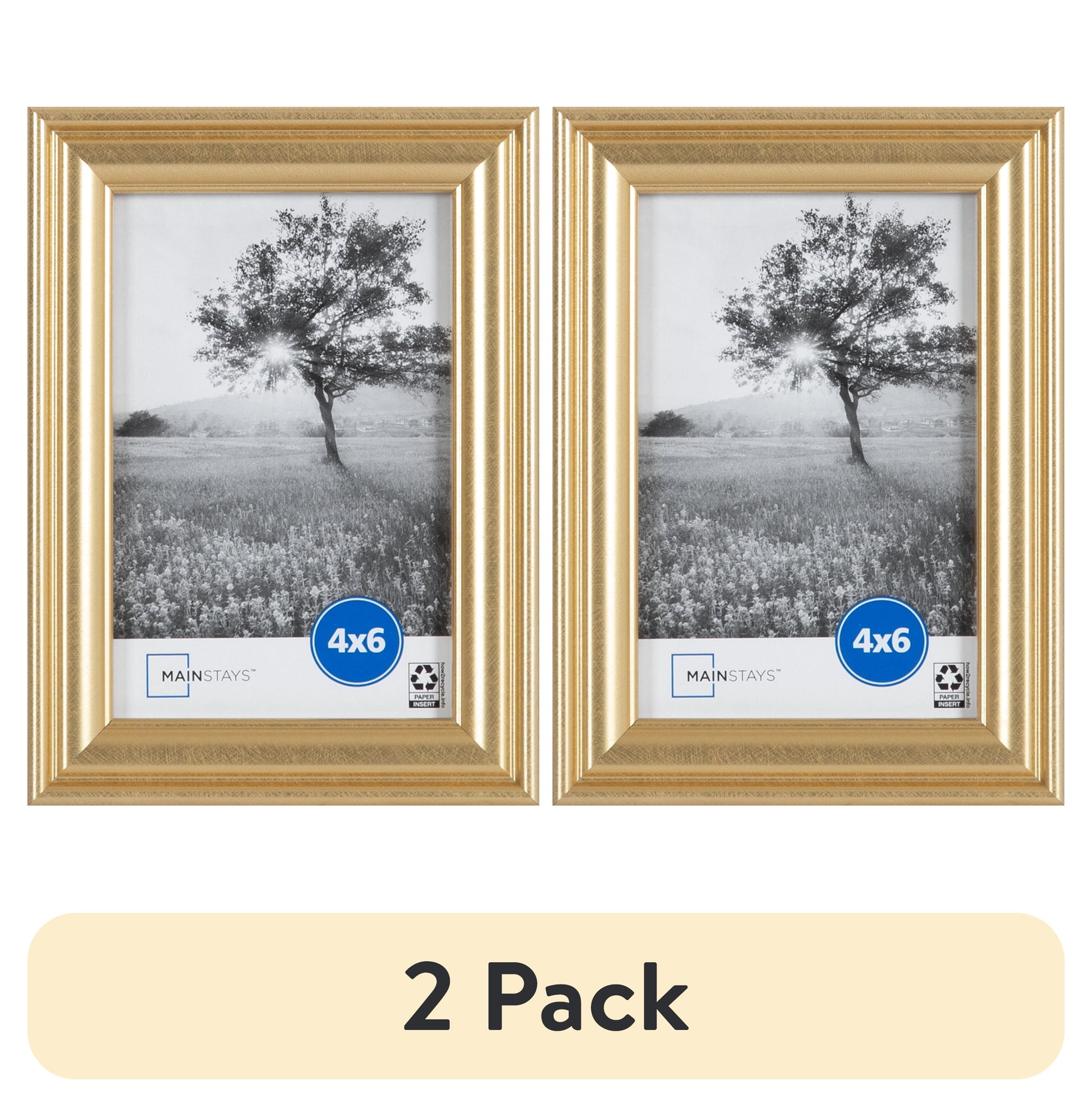 (2 Pack)  4X6 Traditional Gallery Wall Picture Frame, Gold