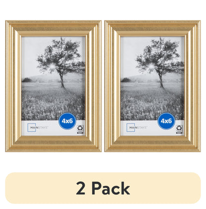 (2 Pack)  4X6 Traditional Gallery Wall Picture Frame, Gold