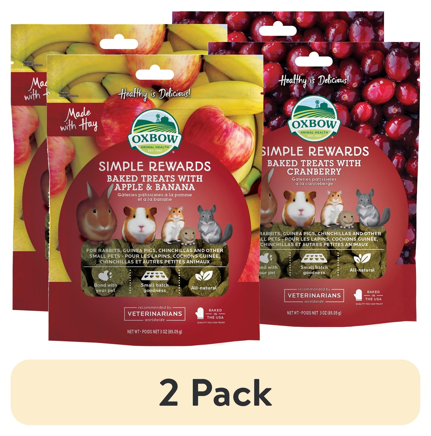 Simple Rewards Apple Banana Treats 3Oz.