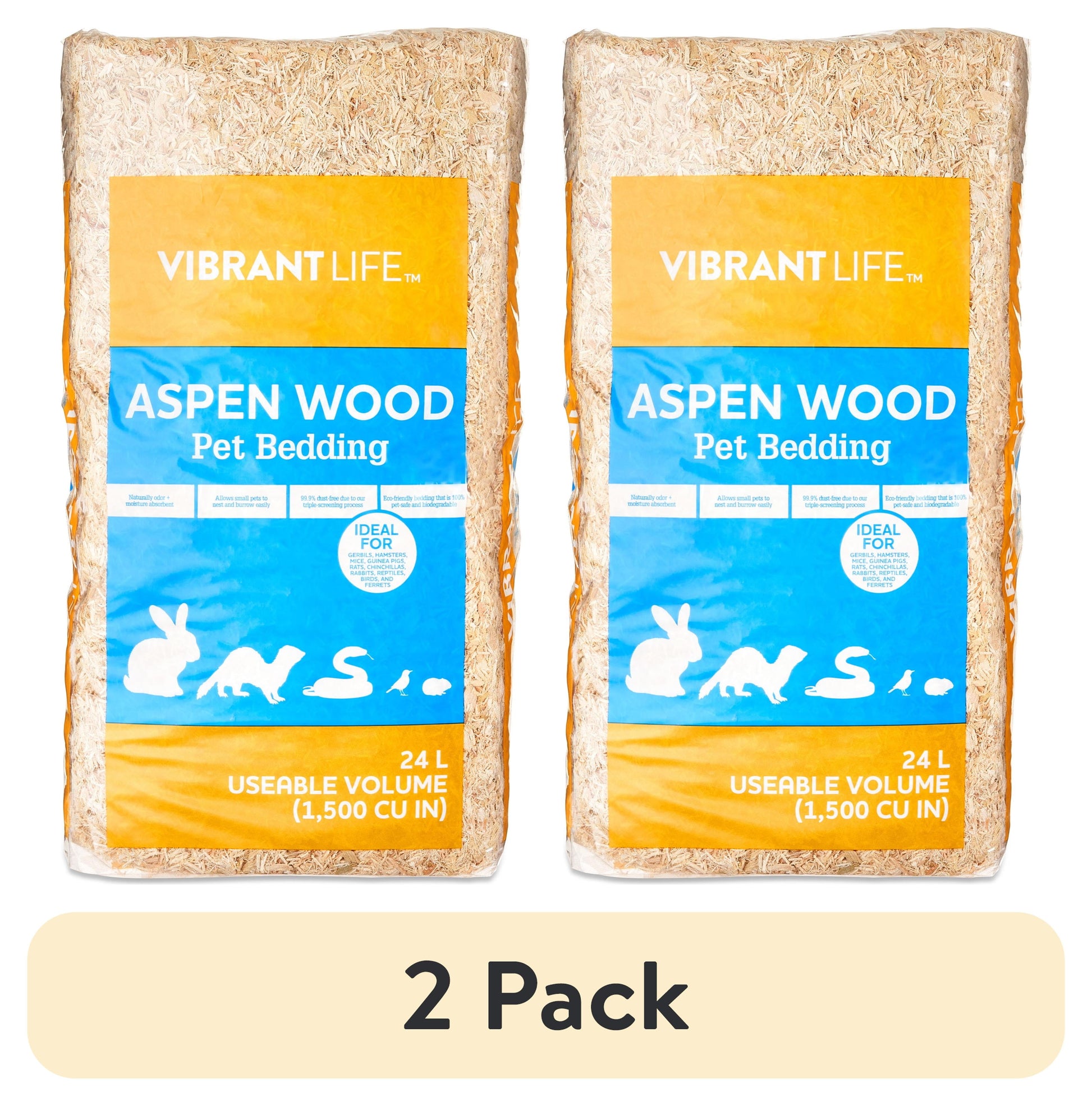 (2 Pack)  Aspen Wood Pet Bedding, 24 L Bag