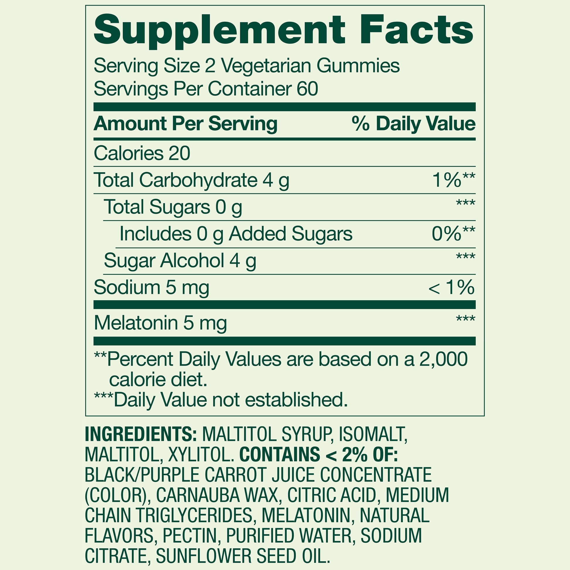 Zero Sugar Melatonin Sleep Support Dietary Supplement Gummies, 5 Mg, 120 Count