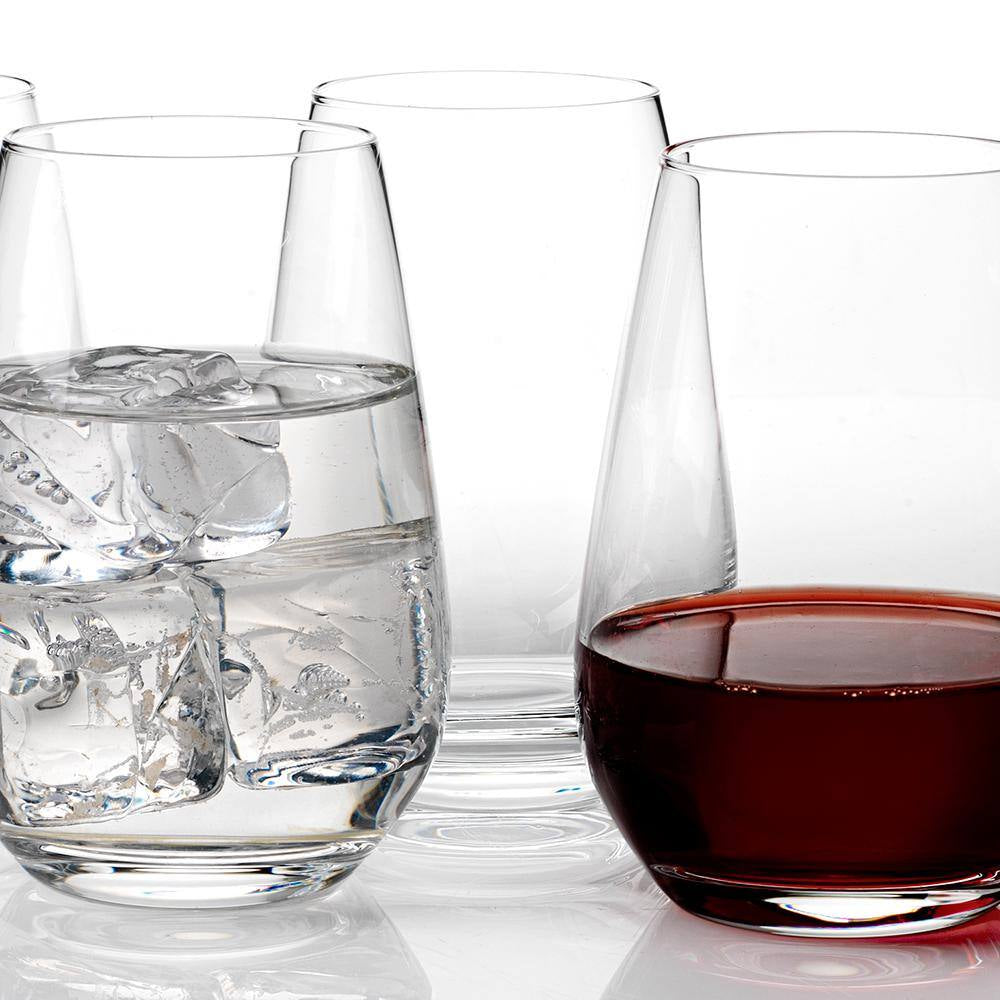 Voice Basics 13.25 Fl. Oz. Crystal Stemless Wine Glasses (4-Pack)